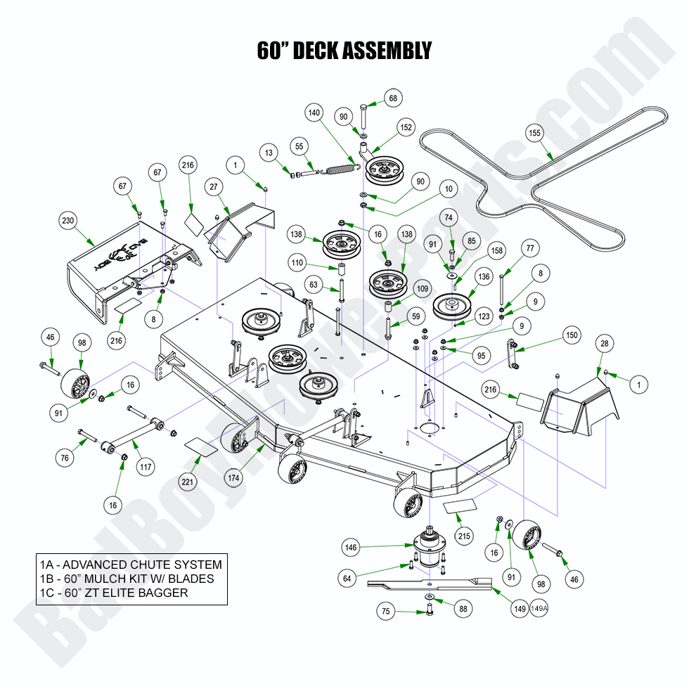 3082 - Bad Boy Mower Parts Lookup > 2023 > ZT Elite Limited > 60\" Deck Assembly